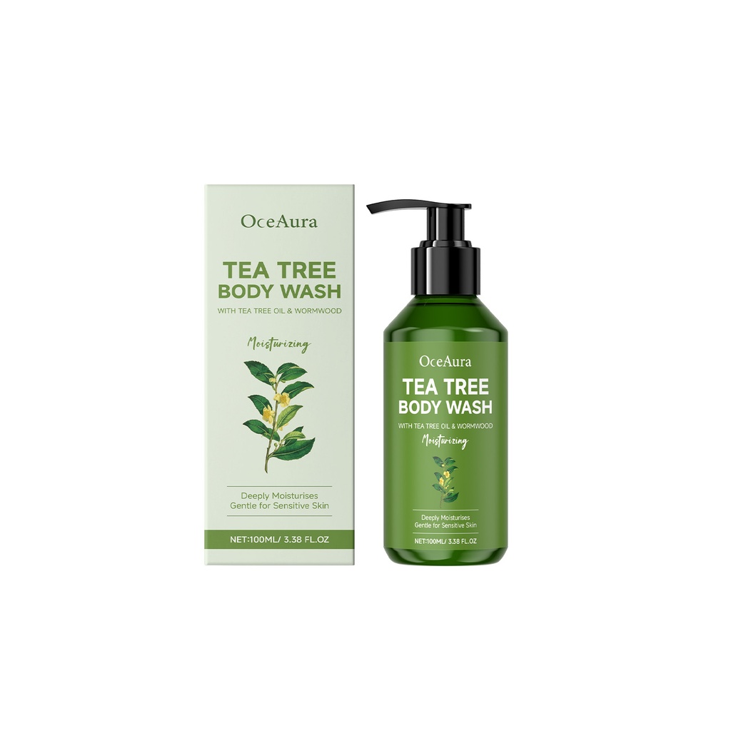 Gel Tắm Dưỡng ẩm OceAura Tea Tree Cleansing Làm sạch và Dưỡng ẩm Hương bền lâu, Tươi mát và Không nhờn Gel Tắm