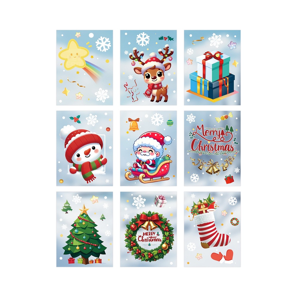 Decal cửa sổ Giáng sinh Dowmoo, Decal cửa sổ tạo không khí Giáng sinh, Decal trang trí cửa kính nhà cửa