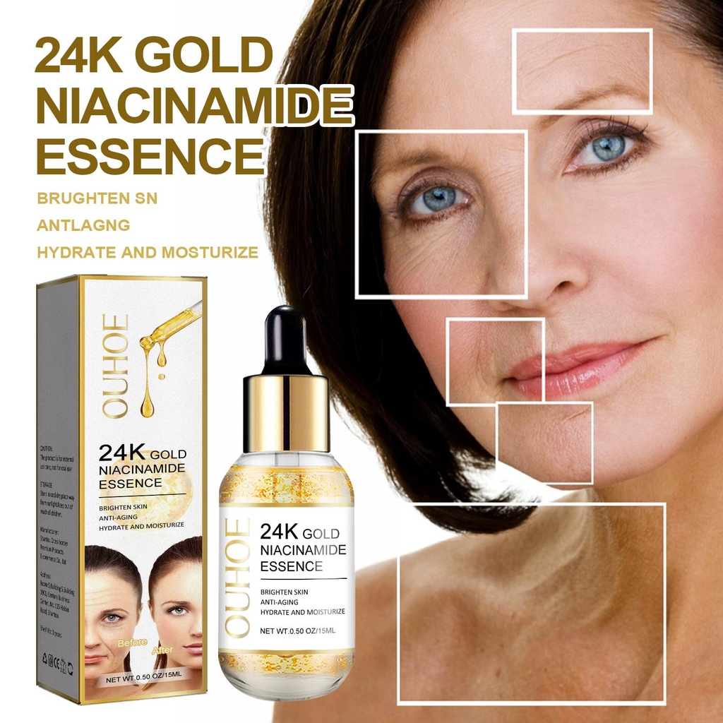 Essence mặt GOLD 24K OUHOE, cấp ẩm, làm săn chắc và giảm nếp nhăn