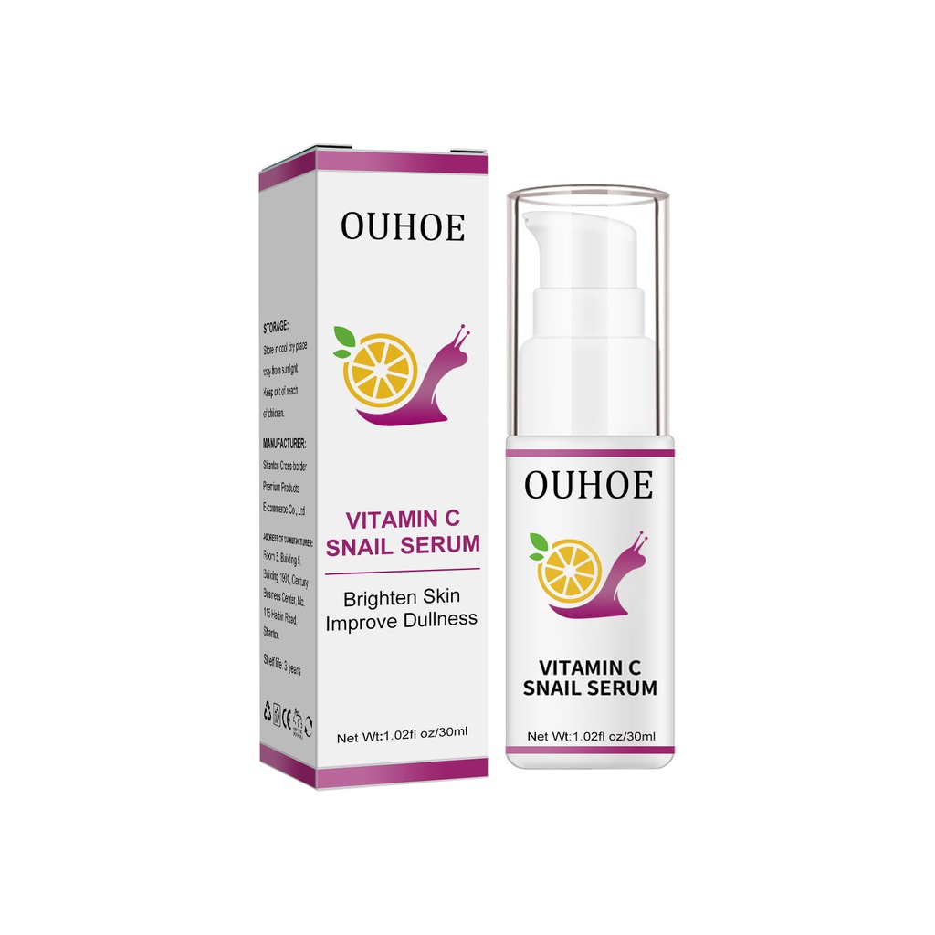 Tinh chất ốc sên vitamin C OUHOE, làm nhẹ nếp nhăn, làm sáng và phục hồi làn da đàn hồi, tinh chất dưỡng ẩm sâu.