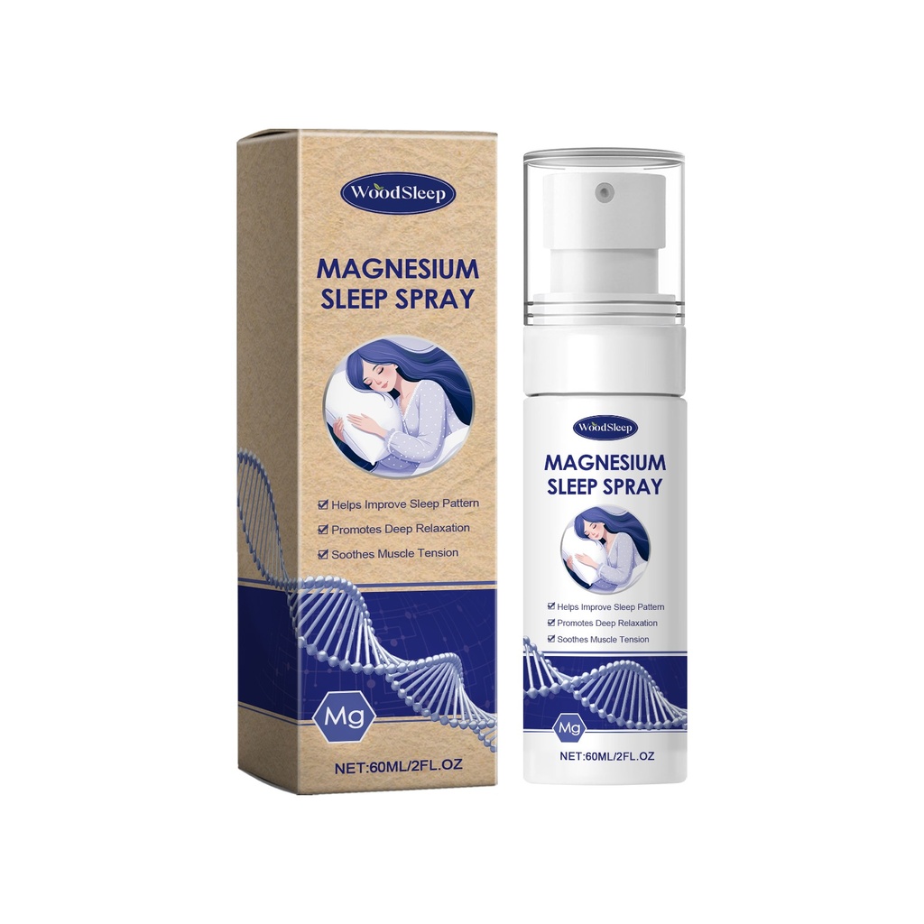Xịt dầu magnesium Woodsleep cải thiện giấc ngủ và giảm mệt mỏi và khó chịu. Xịt chăm sóc giấc ngủ