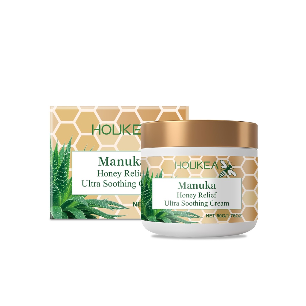 Kem làm dịu da mật ong Houkea, mật ong và nha đam, cung cấp độ ẩm, nuôi dưỡng, làm sạch và làm dịu cảm giác khó chịu của da