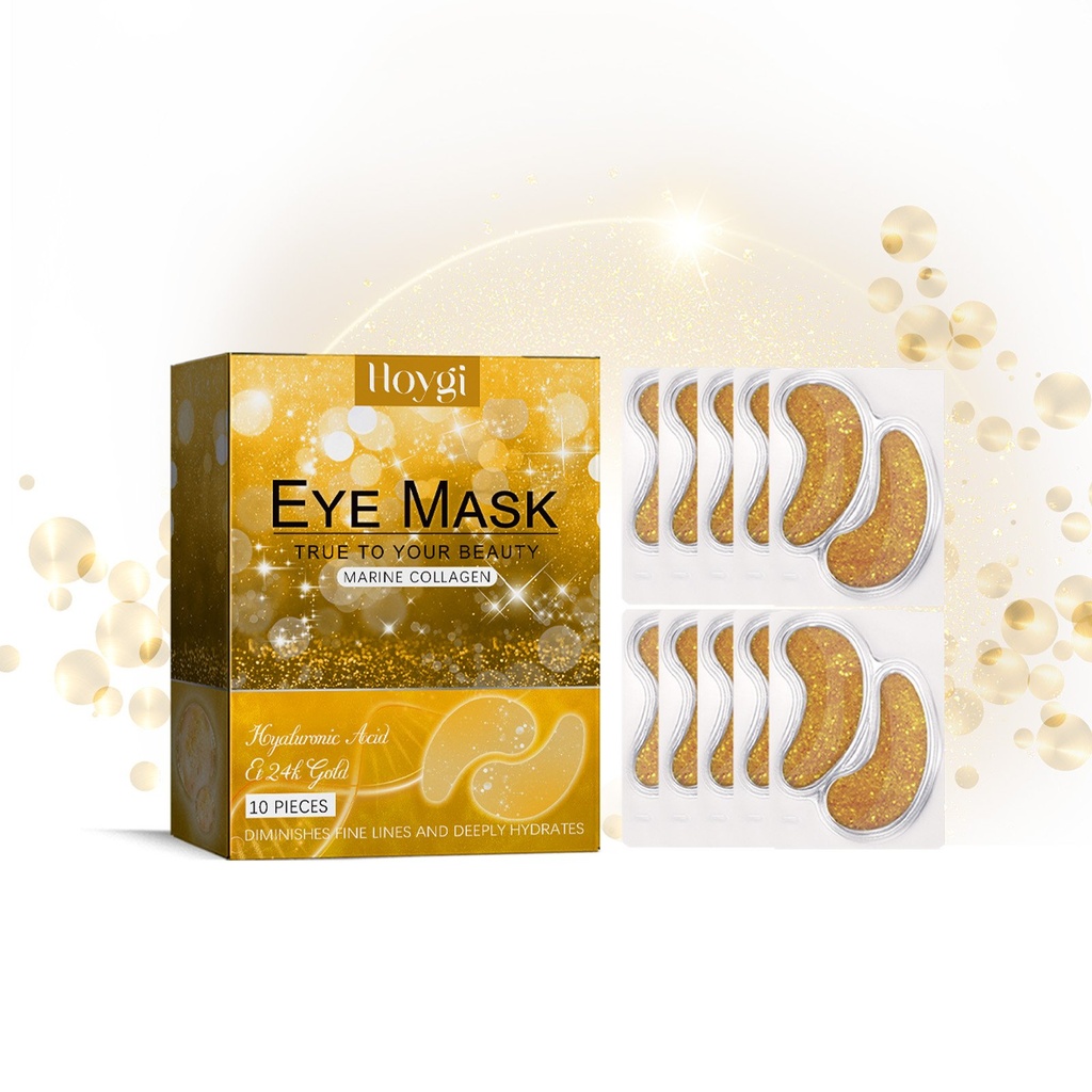 Miếng dán Gel 24k Hoygi giảm nếp nhăn dưới mắt, túi dưới mắt, quầng thâm, làm săn chắc đôi mắt, miếng dán nhắm mắt dưỡng ẩm chống nhăn