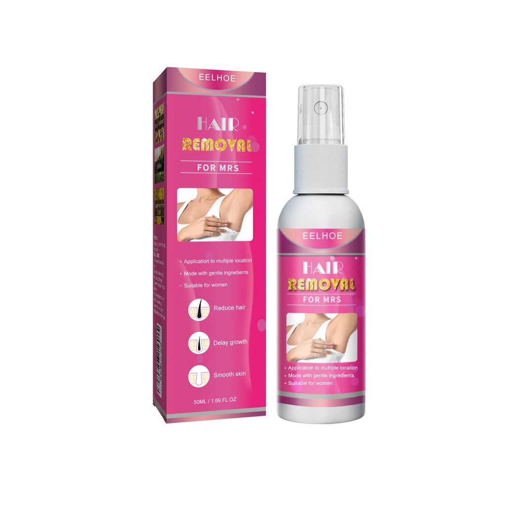 Xịt Tẩy Lông EELHOE (50ml Dành Cho Nữ), Xịt Tẩy Lông Dịu Nhẹ, Không Kích Ứng, Làm Mát, Mịn Màng