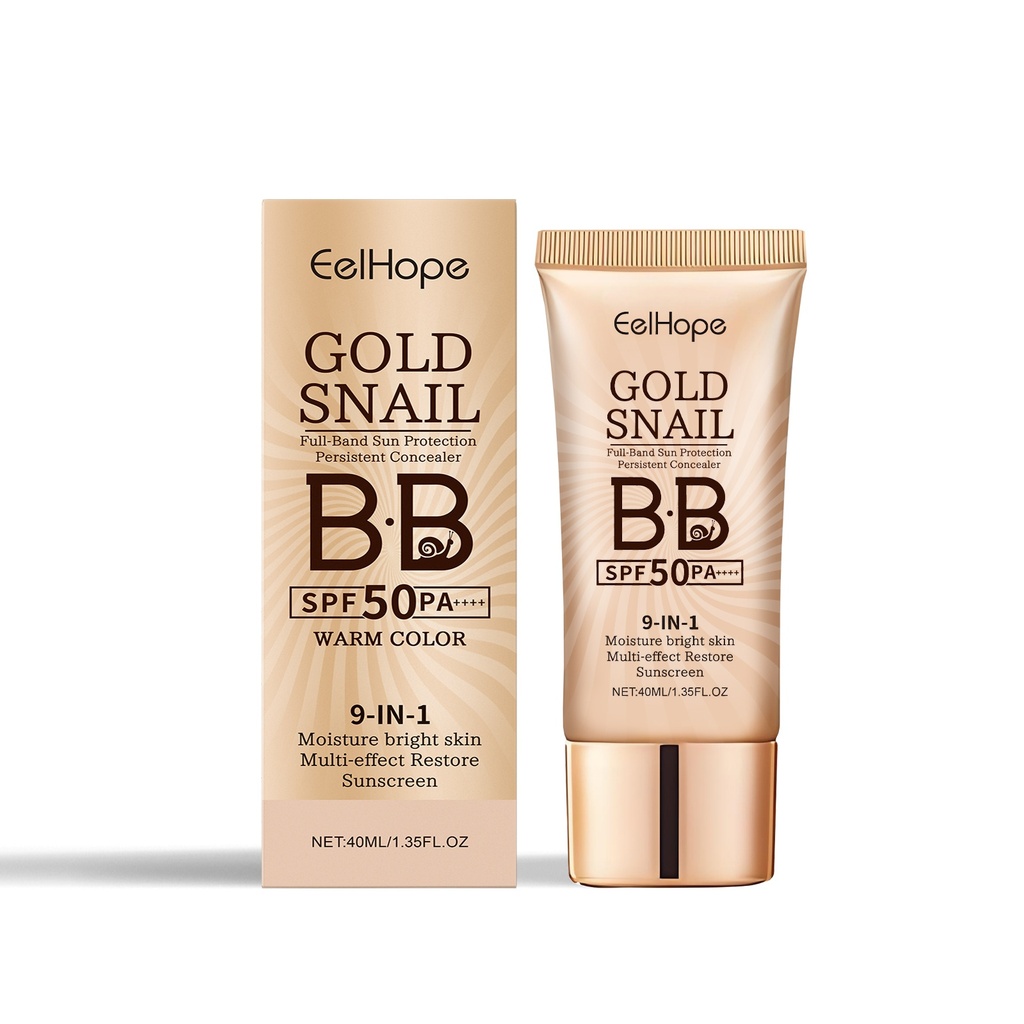 Kem BB Eelhope Gold Snail bảo vệ, cấp ẩm, che khuyết điểm, màu sắc tự nhiên, chống nước, chịu mồ hôi và không cần trang điểm