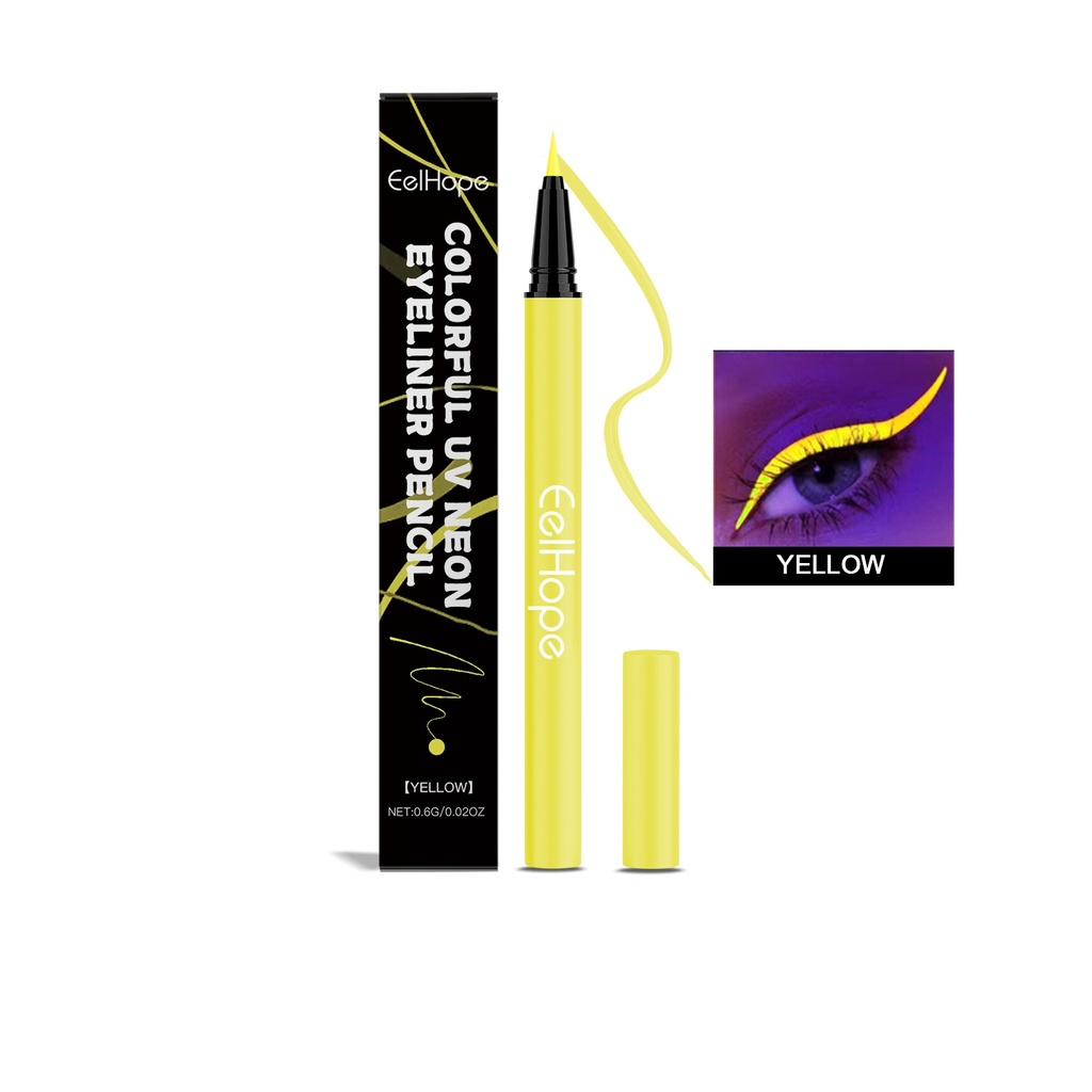 Eelhope Party Neon Liquid Eyeliner (Vàng) Mịn Mà, Chảy, Bền Màu Và Dễ Dàng Ứng Dụng, Thích Hợp Cho Trang Điểm Mắt Party.
