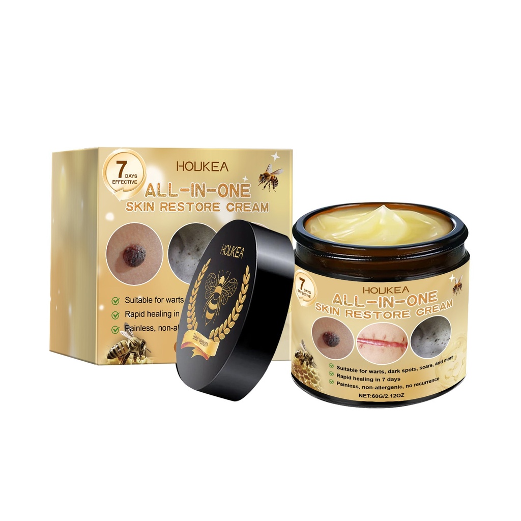 Kem chăm sóc da từ nọc ong Houkea, cải thiện tình trạng da, làm dịu, cung cấp độ ẩm, làm săn chắc và làm mịn da