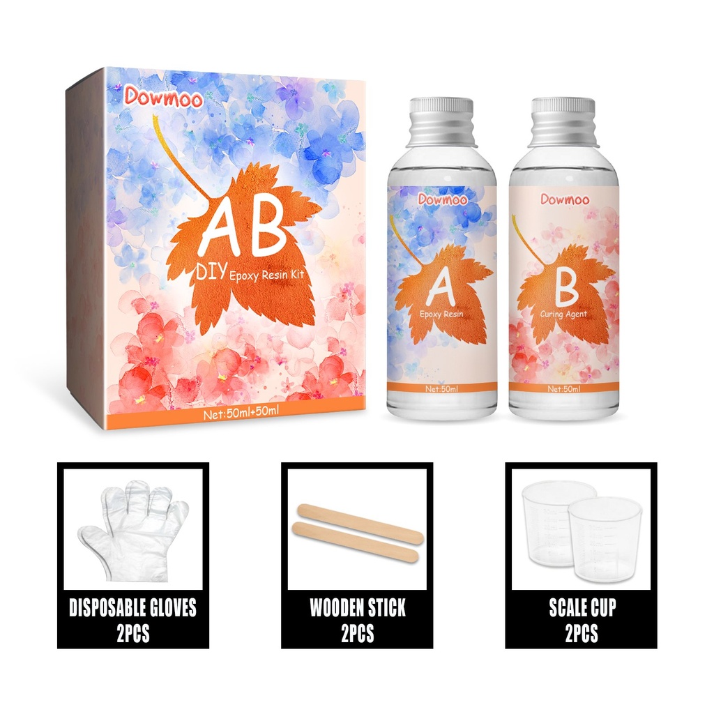 Keo AB Nhựa Kết Tinh Dowmoon, Keo Nhỏ Giọt Trong Suốt Nhanh Khô Dùng Làm Thủ Công DIY