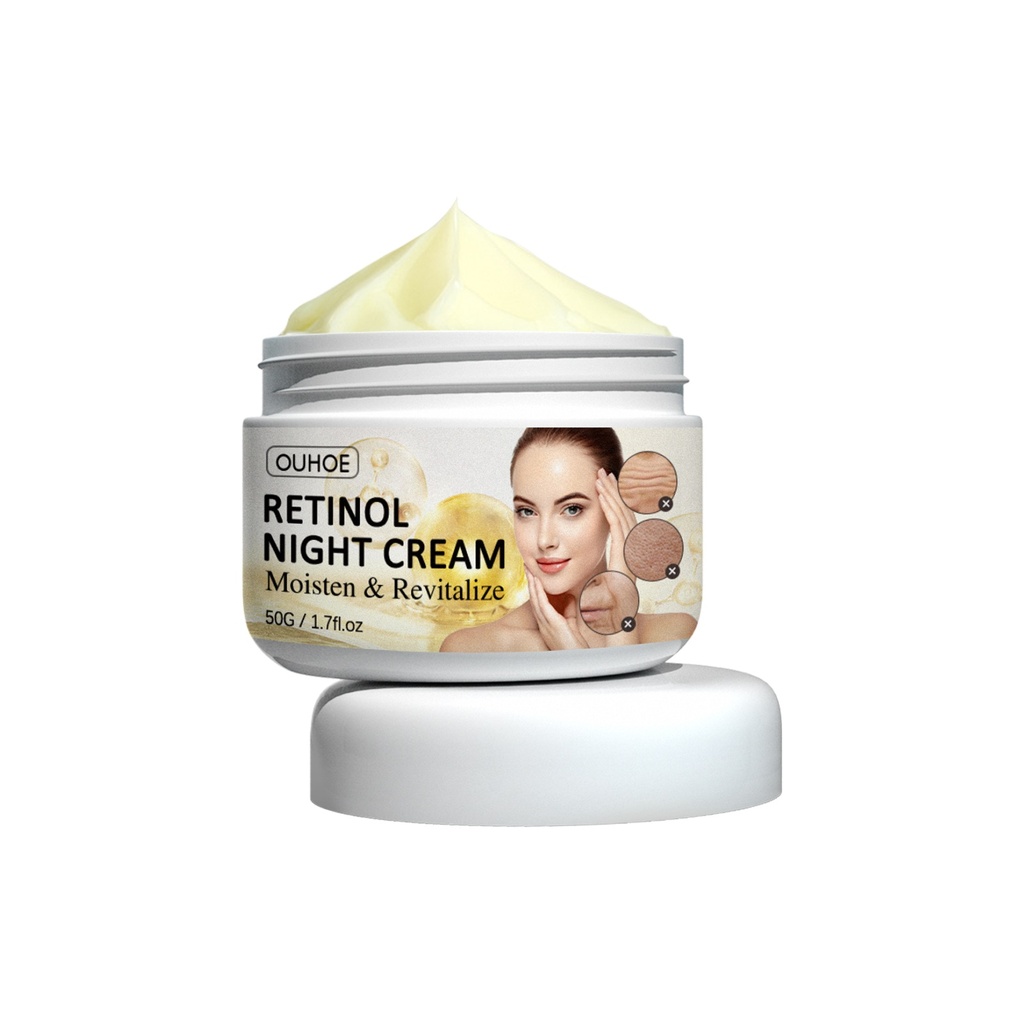 OUHOE Kem Dưỡng Ẩm Retinol Ban Đêm Cung Cấp Ẩm Nhẹ Nhàng và Giảm Nếp Nhăn Trên Khuôn Mặt, Dưỡng Ẩm và Bảo Vệ Làn Da Nhạy Cảm
