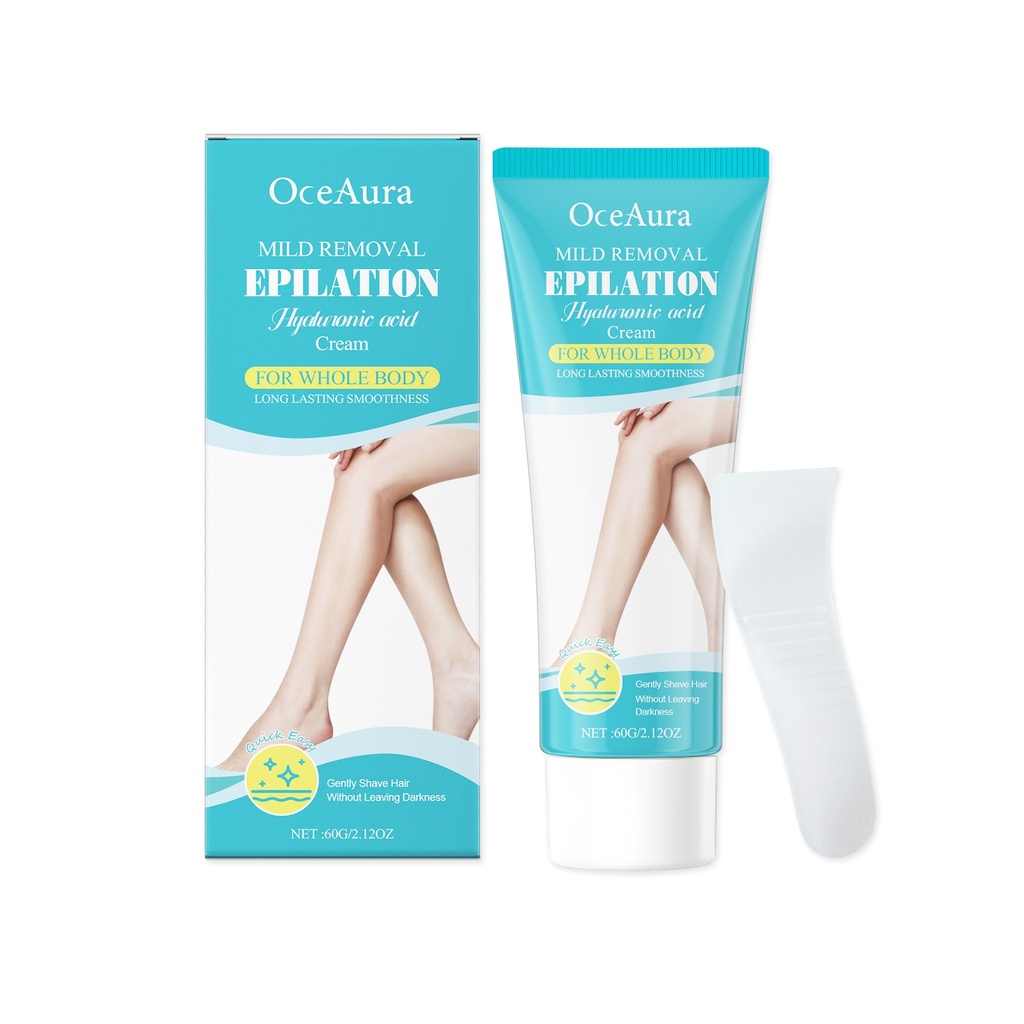 OceAura Kem Tẩy Lông Cơ Thể Cung Cấp Độ Ẩm, Mềm Mại Và Mịn Màng Thành Phần Nhẹ Nhàng