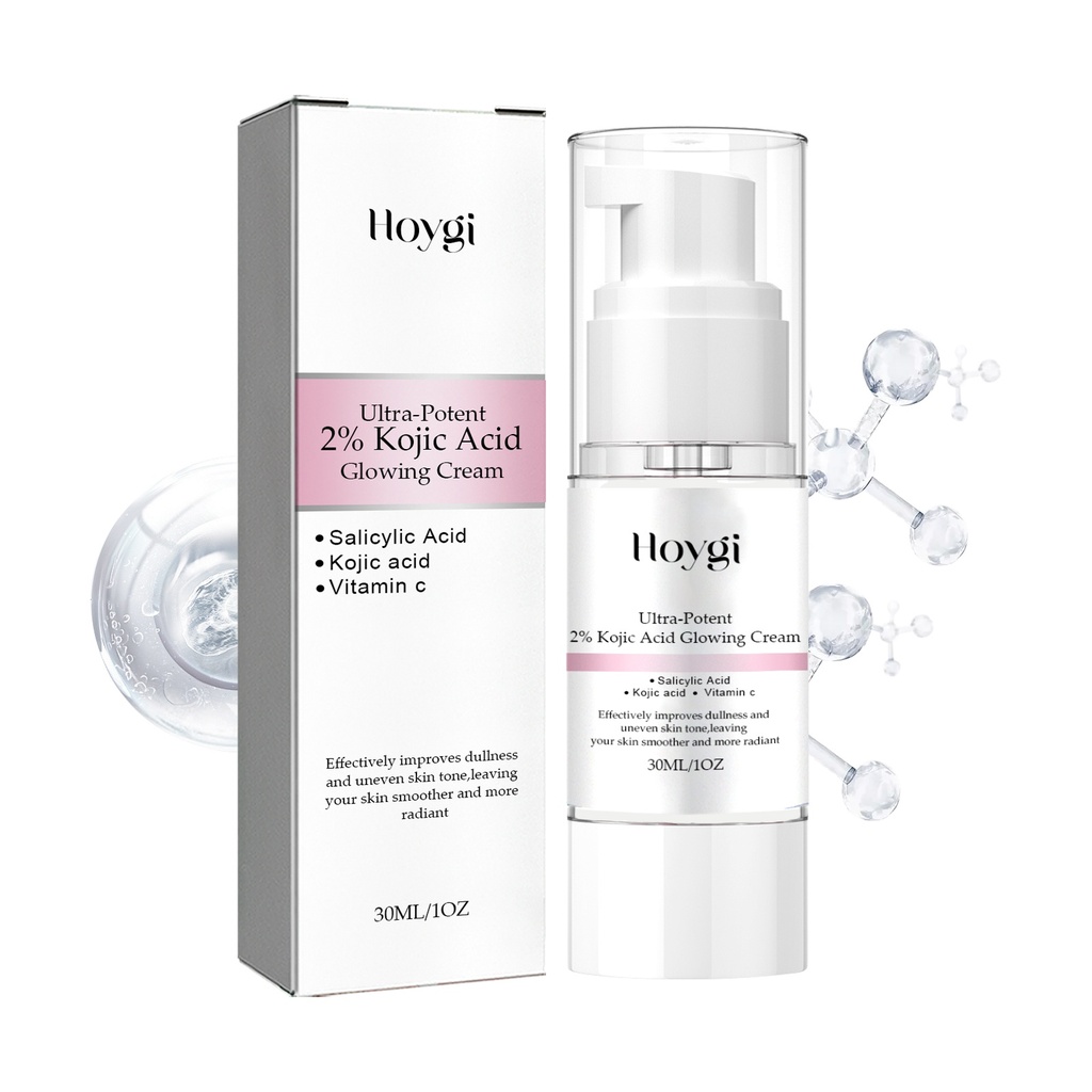 Kem Làm Sáng Da Ultra-Potent 2% Kojic Acid Hoygi, Cải Thiện Độ Sáng Da, Khắc Phục Vết Thâm Do Mụn, Dưỡng Ẩm