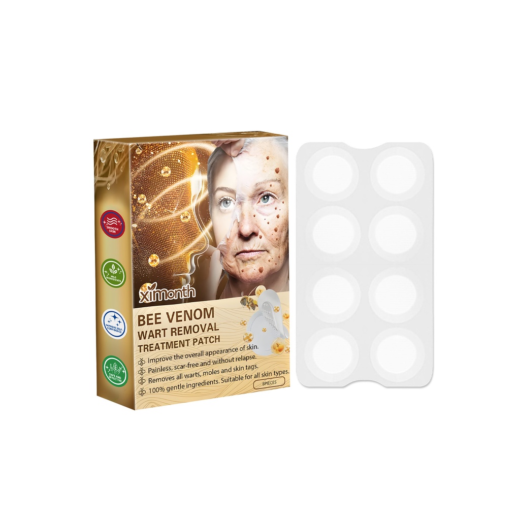 Ximonth Bee Venom Skin Care Patch, Làm Sạch Nhẹ Nhàng Da Cơ Thể, Miếng Dán Sửa Chữa Ẩm Mướt Mịn Màng