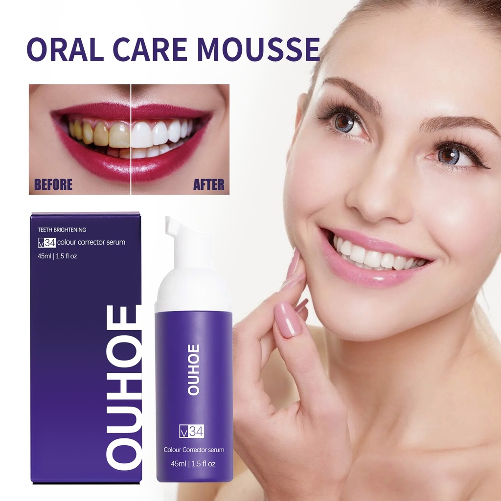 OUHOE Mousse làm sạch răng, chống sâu răng, làm sạch răng, hơi thở tươi mới, làm trắng răng kem đánh răng