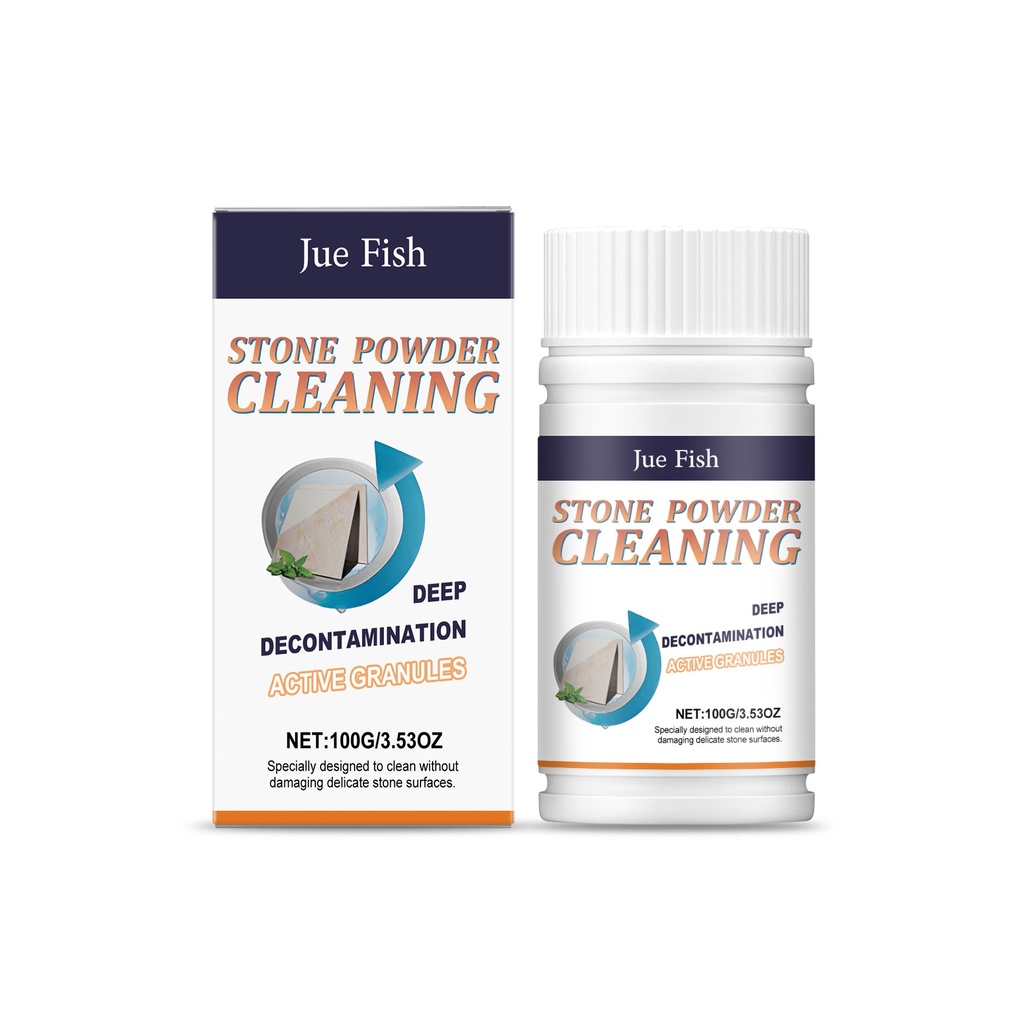 Bột tẩy rửa đá Jue Fish, cải thiện các cặn bã trên bề mặt và gỉ sét. Công thức chống bám bẩn nhẹ nhàng cho việc bảo trì và bóng.