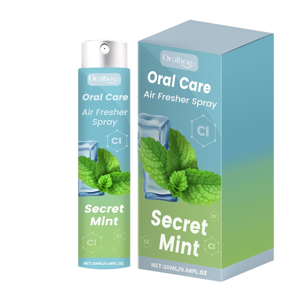 Bình xịt chăm sóc miệng Oralhoe Secret Mint, loại bỏ vết cà phê và làm trắng để có hàm răng khỏe mạnh