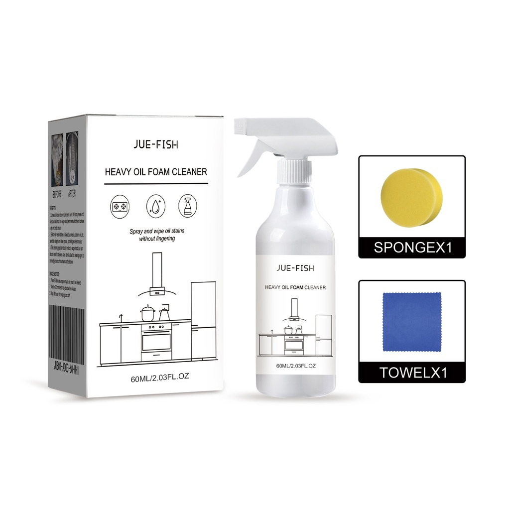 Jue-Fish Chất Tẩy Rửa Bọt Dầu Nặng, Vệ Sinh Bếp, Đường Ống Rửa Vệ Sinh, Loại Bỏ Dầu Bẩn