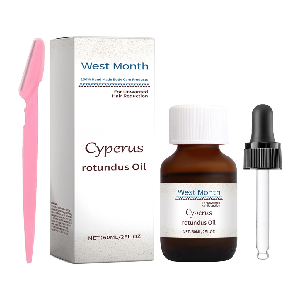 Dầu chăm sóc loại bỏ lông Cyperi Rhizoma West&Month (kèm cạo) Dầu thiết yếu từ cây Cyperi Rhizoma Dầu dưỡng ẩm và nuôi dưỡng cơ thể