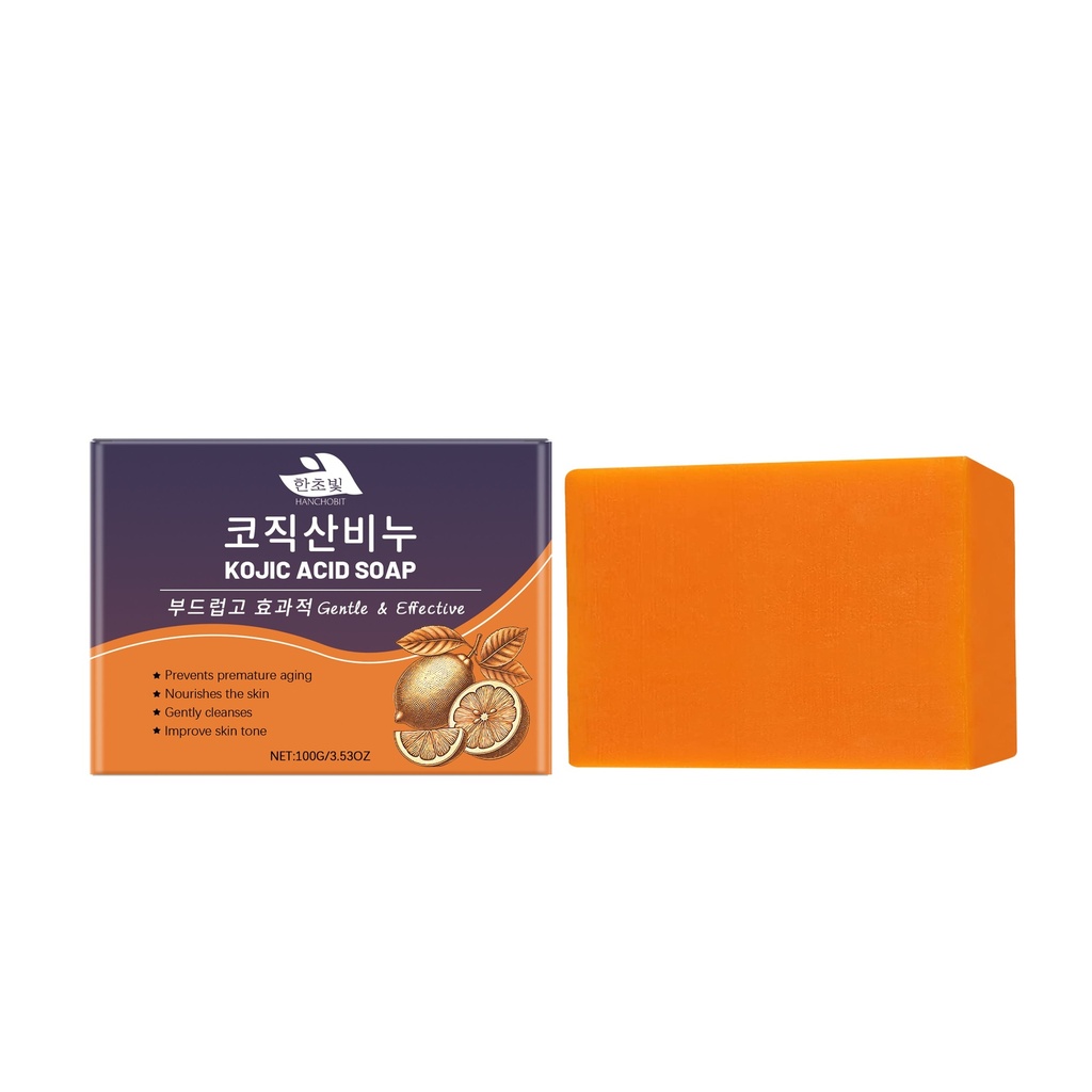 Xà Phòng Làm Sạch Axit Kojic Vitamin C HANCHOBIT Làm Sạch Nhẹ Nhàng Và Cung Cấp Độ Ẩm Cho Da Với Xà Phòng Thơm