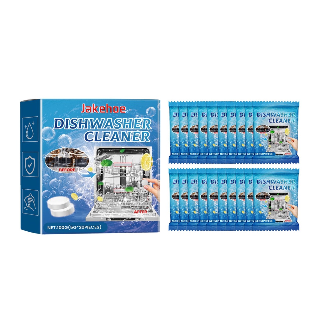 Tờ lau vệ sinh máy rửa chén Jakehoe Dùng cho bếp và tắm để loại bỏ bụi bẩn cứng đầu, vết dầu mỡ và mùi hôi