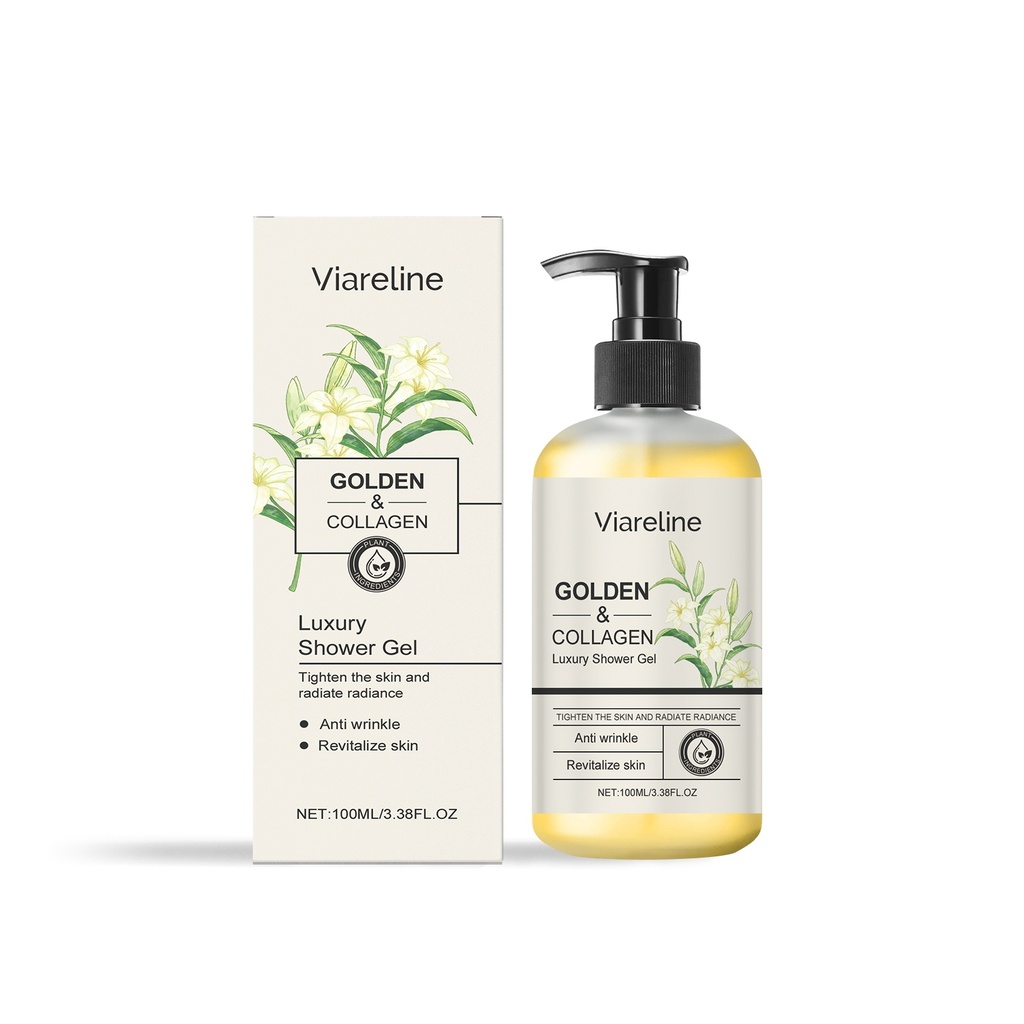 Viareline Gold Collagen Shower Gel Fresh, Clean, Moisturizing, Moisturizing And Nourishing Shower Gel