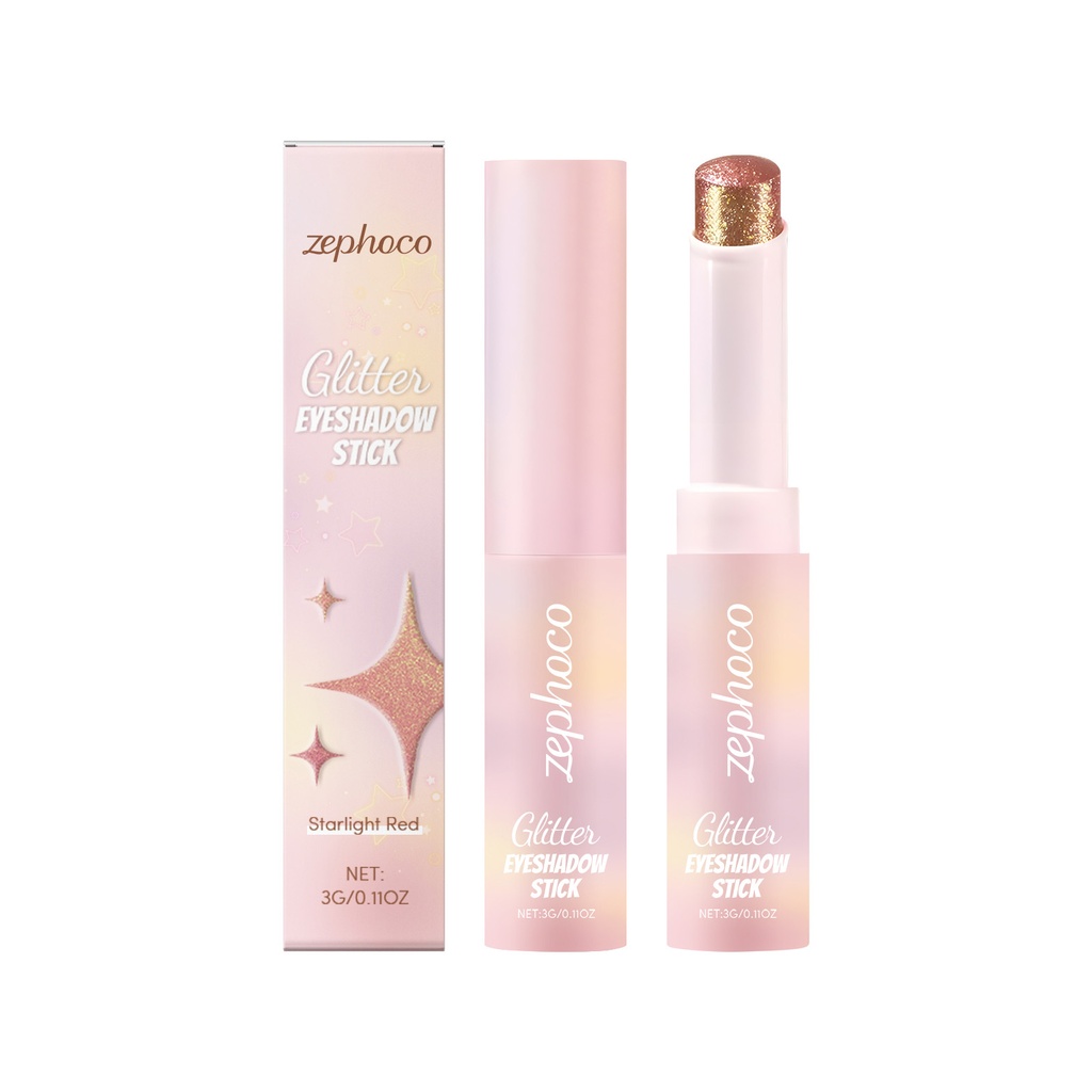 Bút phấn mắt zephoco - Bút mắt kem lấp lánh đa màu, chống thấm nước, bền, di động