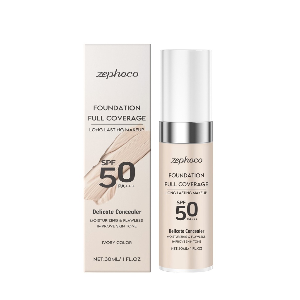 zephoco Ivory White Flawless Thermotropic Foundation Is Hydrating, Moisturizing, Oil-Controlling, Non-Fading, Light And Breathable