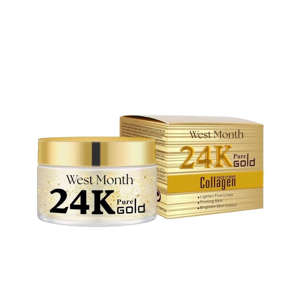 Kem Dưỡng Da Collagen 24K West Month, Làm Sáng Nếp Nhăn và Làm Sáng Da, Kem Chống Lão Hóa và Săn Chắc