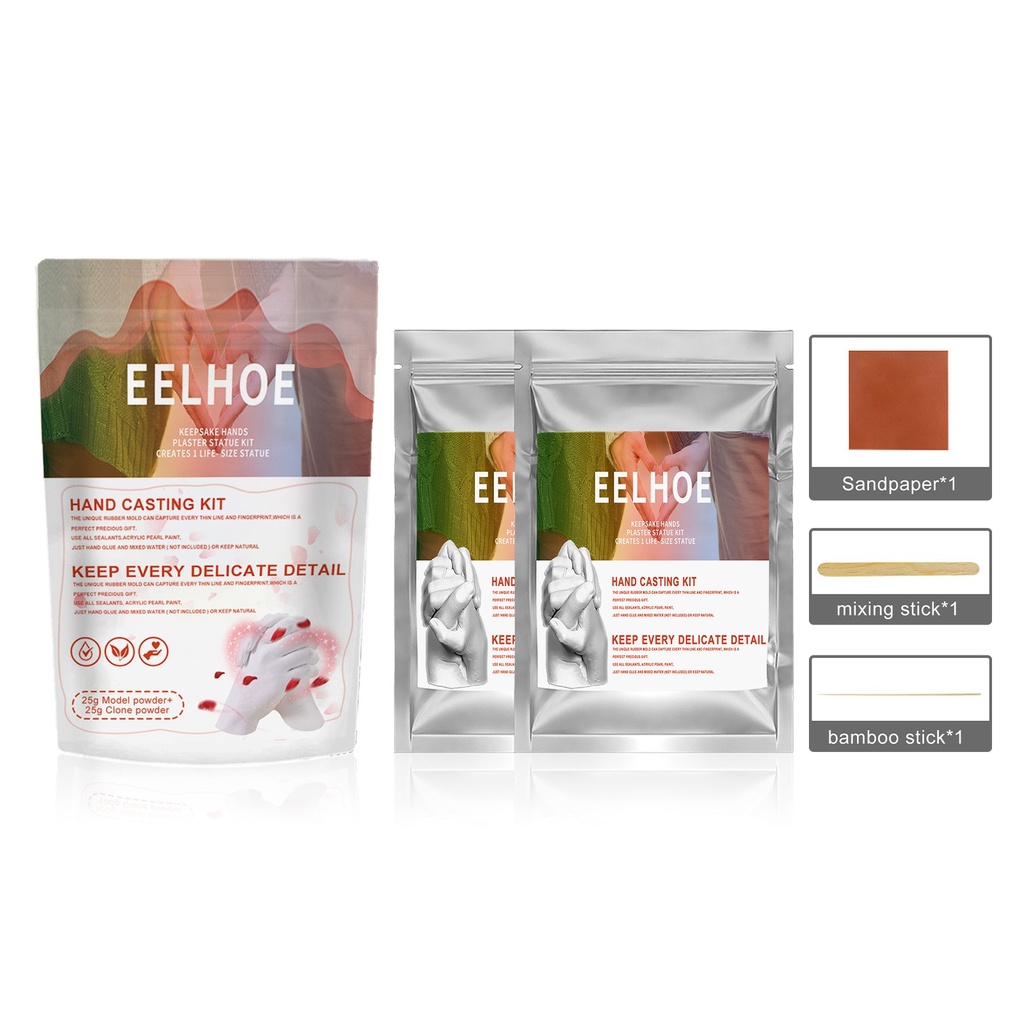 EELHOE Bộ Đúc Tay, Vật Liệu Sản Xuất Mô Hình Tay và Chân Ba Chiều cho Trẻ Sơ Sinh, Quà Tặng Ngày Lễ Tình Nhân