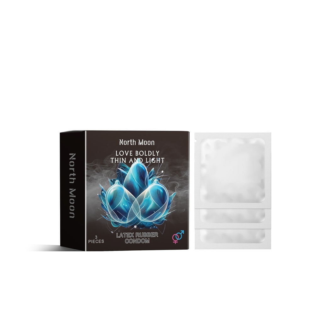 Bao cao su cao su Bắc Nguyệt, Siêu mỏng, Giữ ẩm, Tăng cường sinh lực, Loại chỉ axit hyaluronic, Sản phẩm chăm sóc sức khỏe cho người lớn