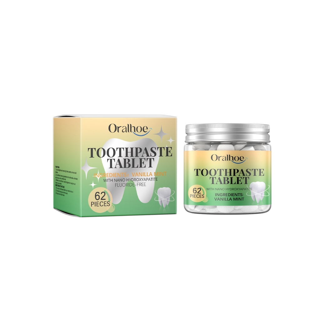 Viên Nén Kem Đánh Răng Vanila Bạc Hà Oralhoe Làm Sạch Các Vết Bẩn và Chăm Sóc Răng