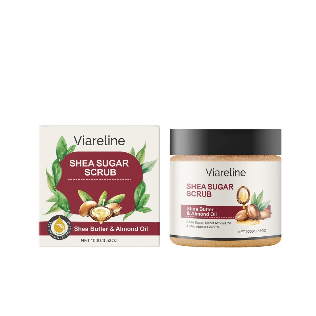 Viareline Tẩy Tế Bào Chết Toàn Thân Dầu Hạnh Nhân Làm Sạch Nhẹ Nhàng, Cung Cấp Độ Ẩm Và Dưỡng Ẩm Cho Da Mịn Màng