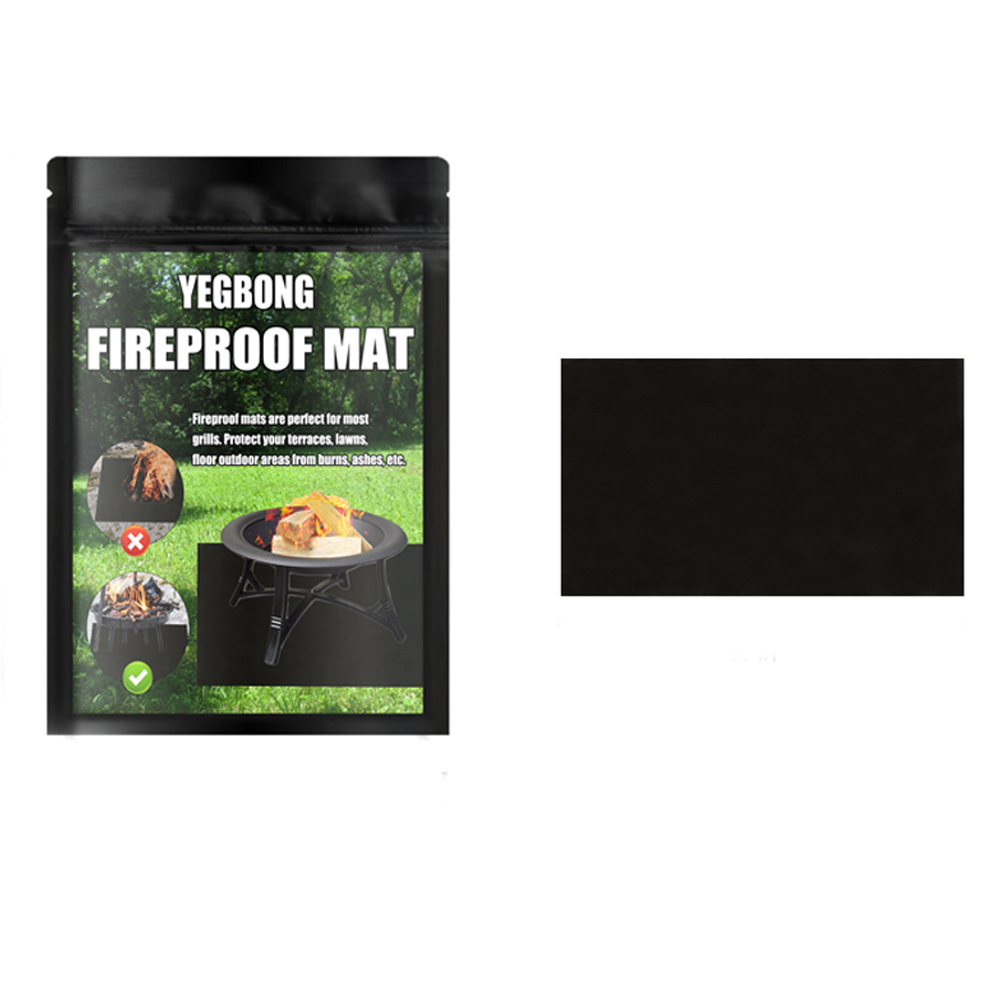 Tấm Chống Lửa Yegbong Dùng Cho Lò Sưởi, Chậu Lửa, Barbecue Ngoài Trời, Tấm Bảo Vệ Hình Vuông Màu Đen