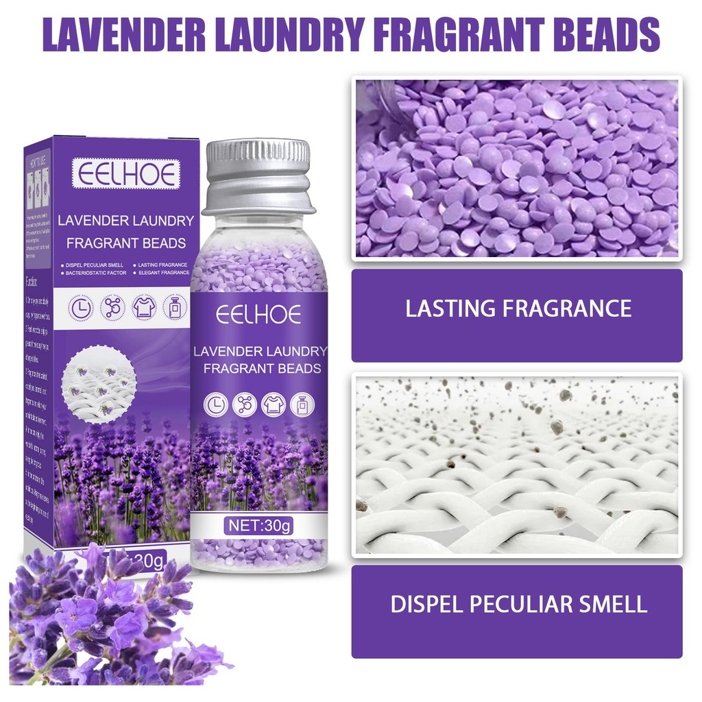 Hạt nước hoa giặt EELHOE Lavender, Hạt nước hoa bảo vệ quần áo giặt tẩy, giữ hương thơm lâu bền