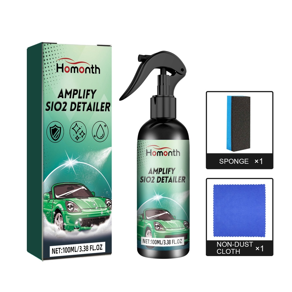 Xịt tẩy rửa và làm sáng xe ô tô Homonth, làm sạch vết trầy xước và vết bẩn, lớp phủ hoàn thiện, đánh bóng và khử trùng