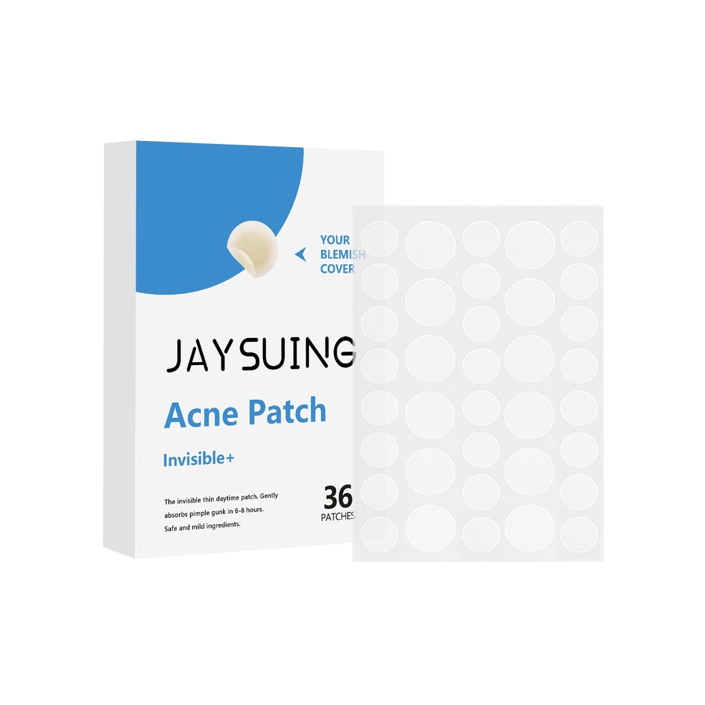 Jaysuing miếng dán mụn ẩn, chống thấm và nhẹ, che khuyết điểm chăm sóc mụn, miếng dán hydrogel tròn trong suốt
