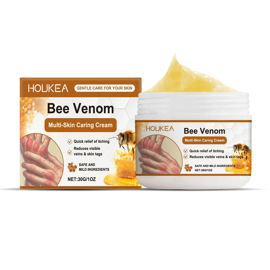 Kem dưỡng da đa hiệu từ nọc ong Houkea nhẹ nhàng làm sạch, dưỡng ẩm và cung cấp độ ẩm cho da
