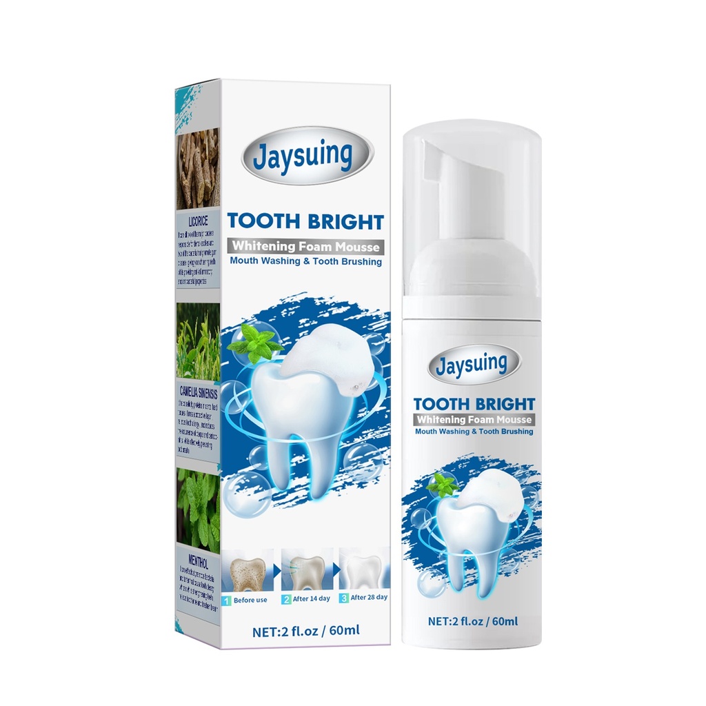 Jaysuing Whitening Mousse Toothpaste, Oral Cleaning Odor Tartar Teeth Whitening Portable Foam Toothpaste