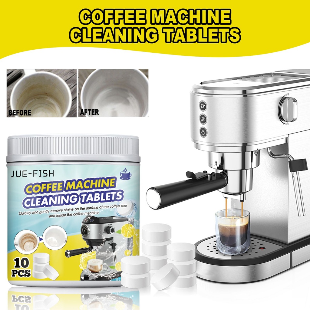 Viên sủi làm sạch vết bẩn cà phê Jue-Fish, làm sạch tách trà tách cà phê vết bẩn cà phê và viên làm sạch vết bẩn
