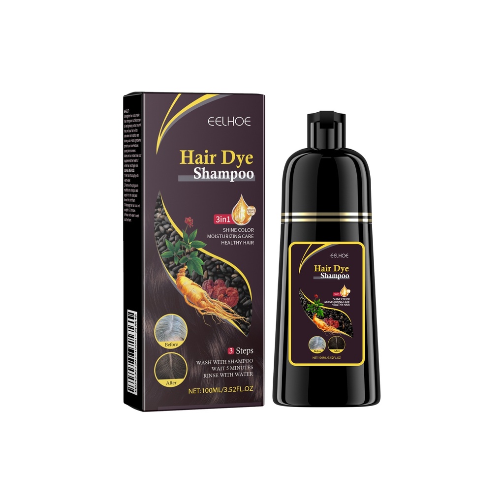 Shampoo Nhuộm Từ Trắng Sang Đen (Nâu Tự Nhiên) EELHOE - Dưỡng Ẩm, Làm Sạch Và Sửa Chữa Tóc Đen Mượt