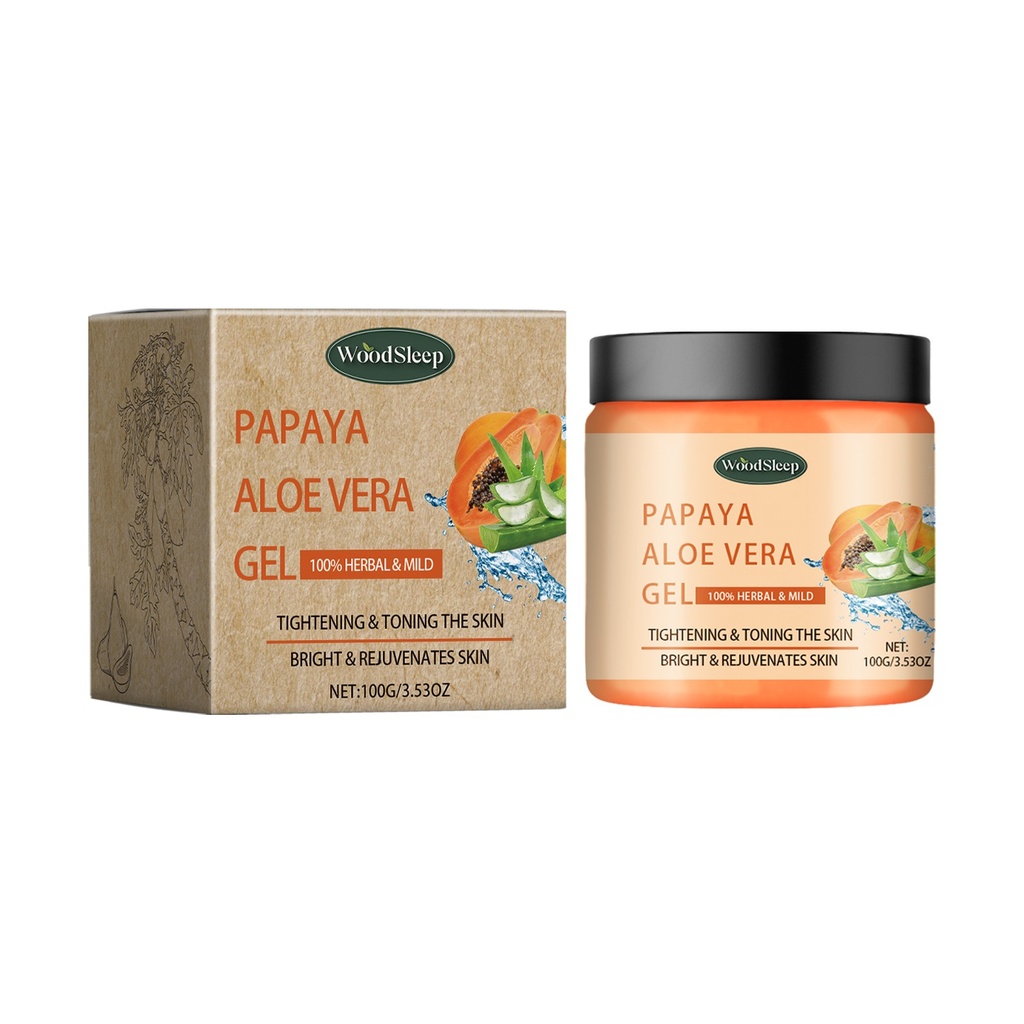Kem Papaya Và Aloe Vera WoodSleep Gel chiết xuất Papaya và Aloe dưỡng ẩm và bảo vệ da sau khi tiếp xúc với ánh nắng mặt trời