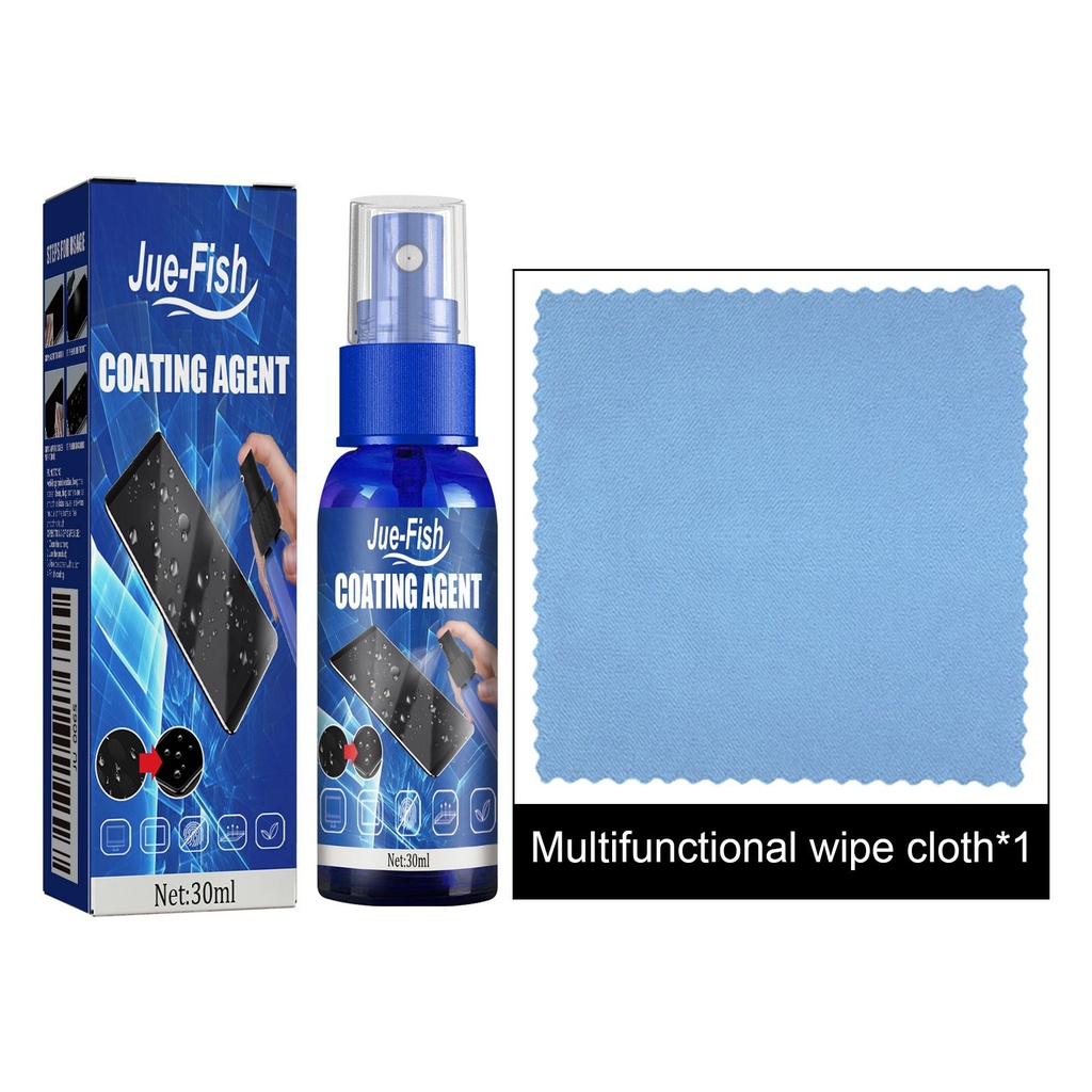 Bột phủ màn hình Jue-Fish, chất tẩy rửa màn hình điện thoại di động chống xước, chống dấu vân tay, dung dịch phủ dầu thủy tinh.