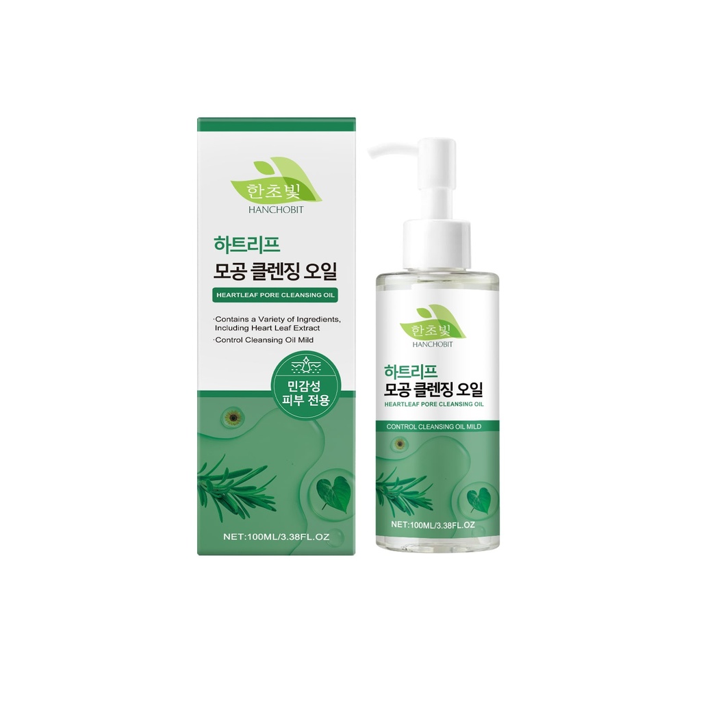 HANCHOBIT Dầu Tẩy Trang Lá Tim Dầu Houttuynia Dầu Tẩy Trang Nhẹ Nhàng Cho Làm Sạch Dưỡng Ẩm Sâu