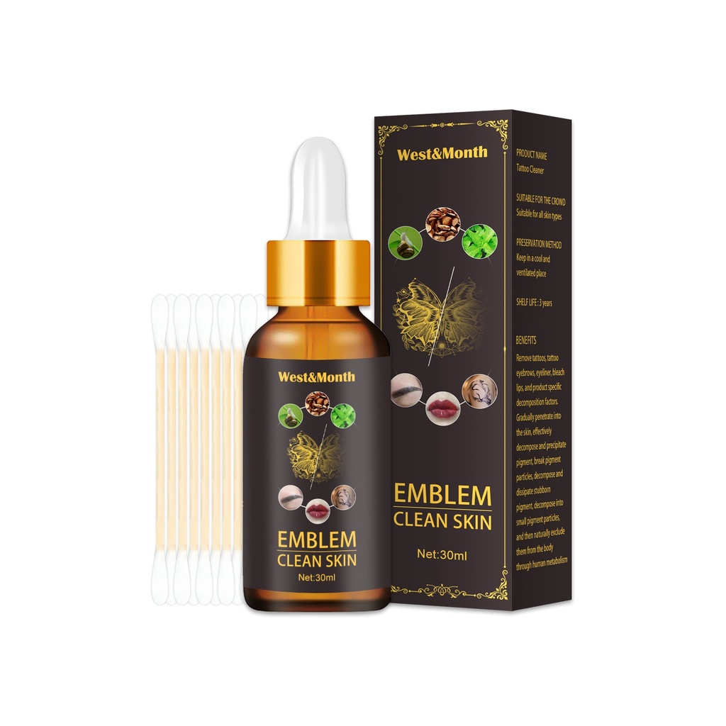 West&Month Loại Bỏ Sắc Tố Từ Dưới, Giải Pháp Làm Sạch Xăm Chân Mày Thêu, Chất Tẩy Rửa Xăm