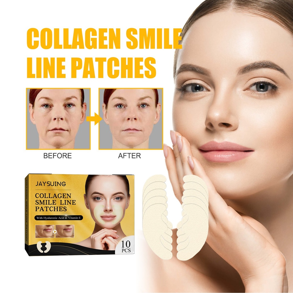 Jaysuing Collagen Patch Dán Đường Cười, Định Hình Đường Cười Và Làm Mịn Nếp Nhăn Collagen.
