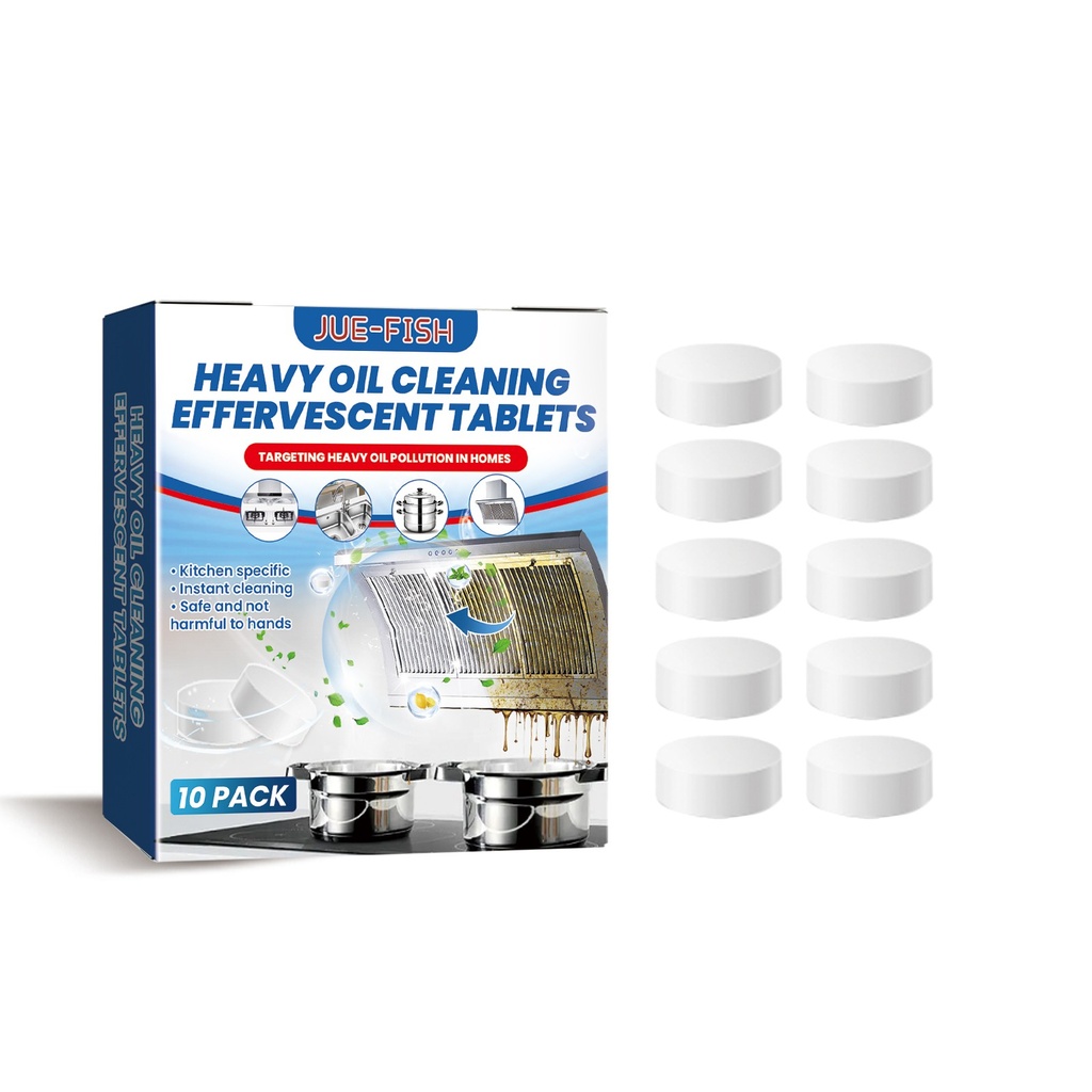 Jue-Fish Viên Sủi Tẩy Rửa Bếp, Viên Sủi Tẩy Rửa Vết Dầu Nặng Trên Bếp Khung Bếp