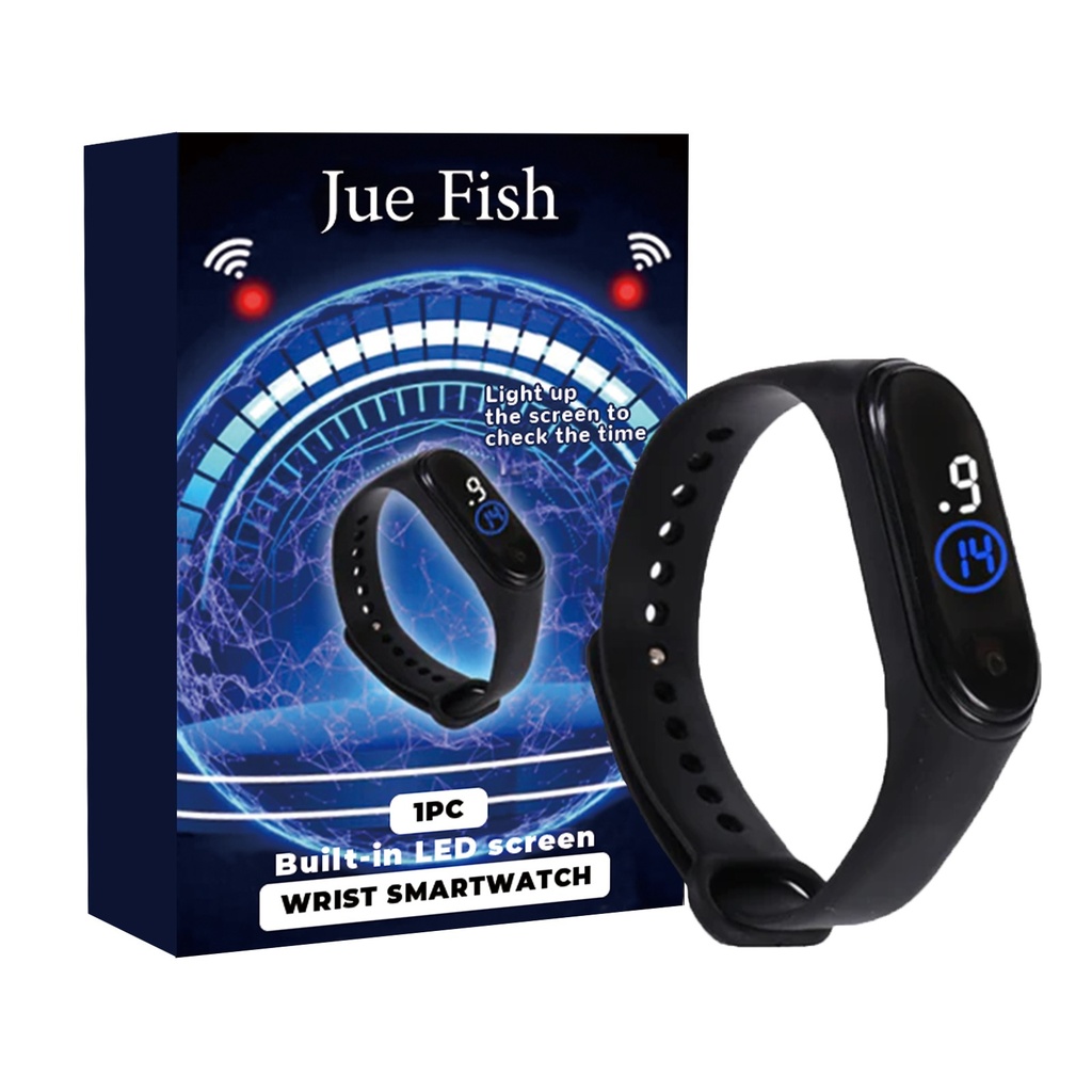 Đồng Hồ Thông Minh Jue-Fish Màn Hình LED Tích Hợp, Đồng Hồ Chạy Bộ Đa Năng Cho Nam Và Nữ