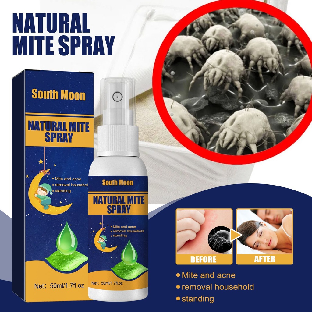 Xịt diệt mạt tự nhiên South Moon, Bình xịt loại bỏ mạt và trứng chí trên ghế sofa, chăn ga trong phòng ngủ