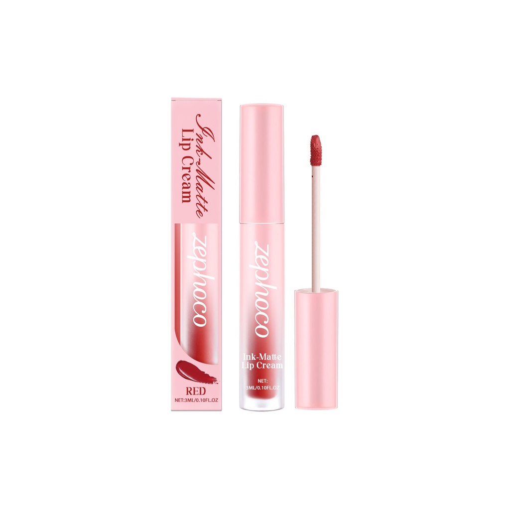 zephoco Son Môi Mờ Đỏ Lip Gloss Mờ Lip Gloss Không Dính Cốc Chống Nước Son Môi Ánh Nhũ Mịn