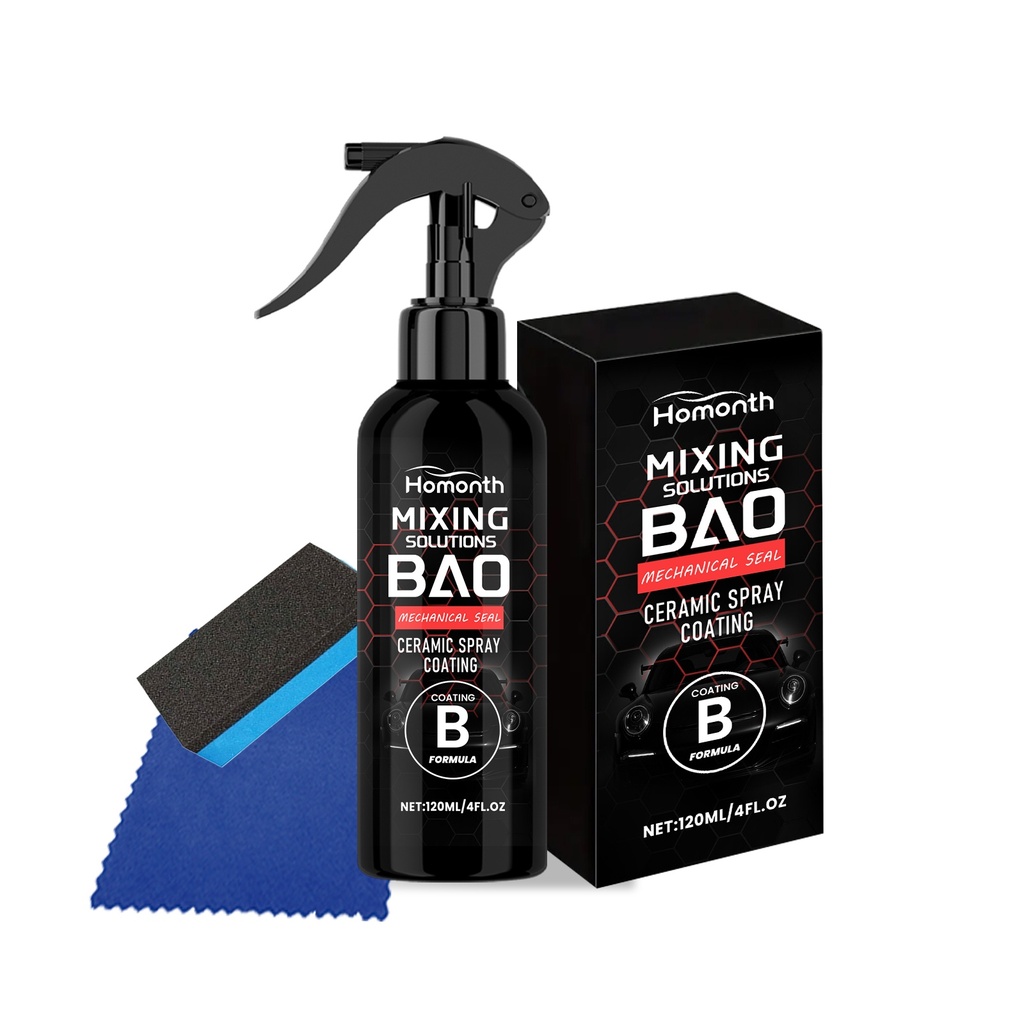 Bộ xịt phủ gốm ô tô Homonth, cho việc làm sạch bề mặt xe, loại bỏ vết bẩn, đánh bóng gương và bảo trì