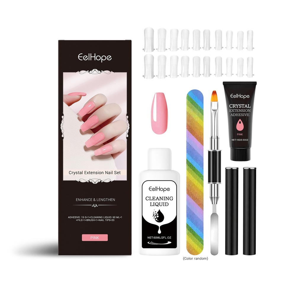 Eelhope Bộ Dụng Cụ Móng Tay Mở Rộng Crystal Keo Móng Tay Kiểu Dáng Đơn Giản Mô Hình Ba Chiều Tự Nhiên